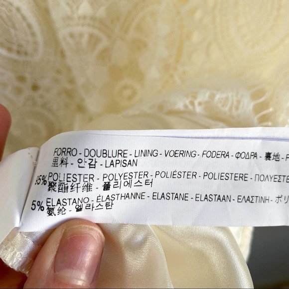 NEW Zara White Guipure Lace Overlay Short Sleeve Mini‎ Dress - Picture 6 of 6